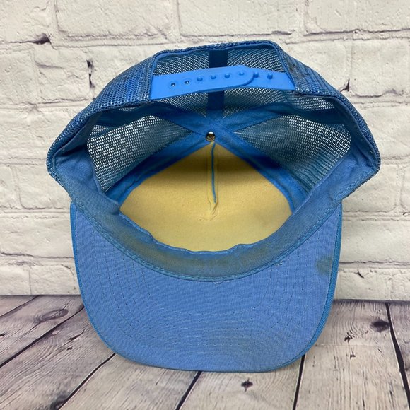 Vintage Hat Cap Snapback Blue Gallants Oilfield Hauling Trucker Mesh Patch Leaf - Picture 7 of 14